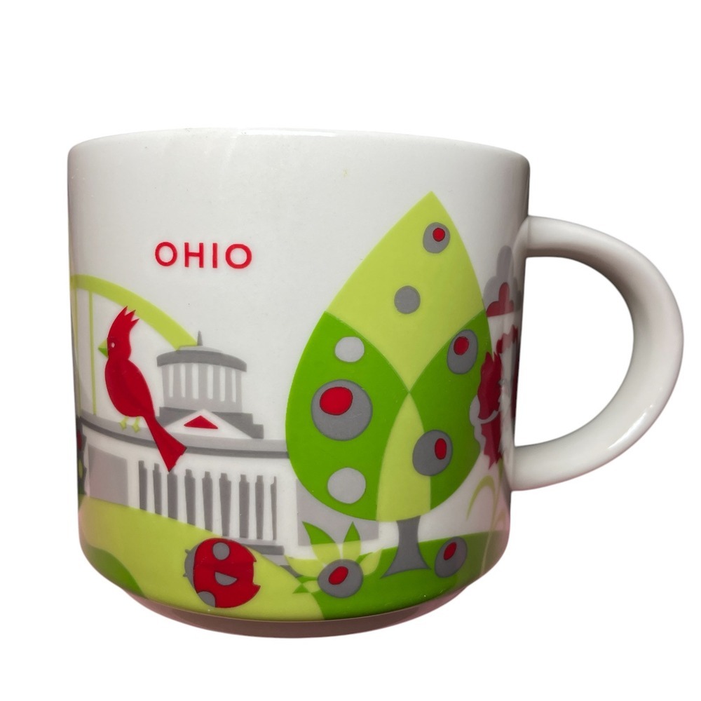 Starbucks Ohio‎ YOU ARE HERE Collection 2016 Coffee Cup Mug Red Green 14oz